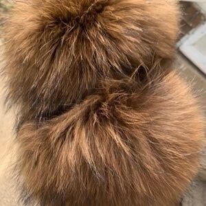 Real Fur Brown Slides